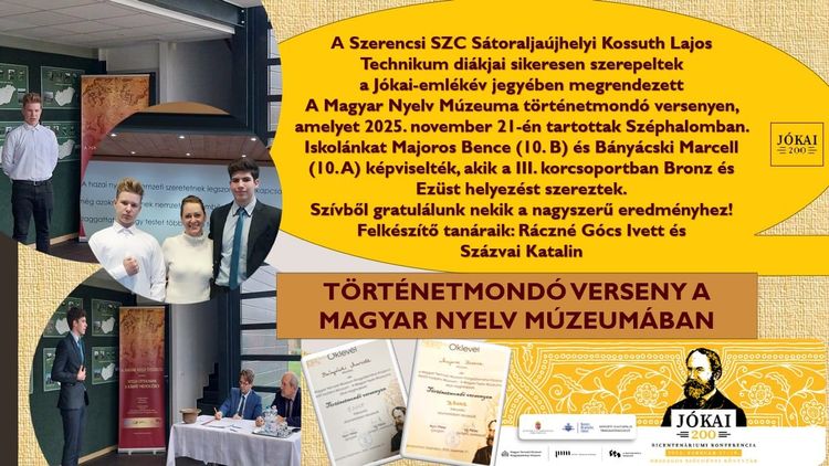 Ezüst és bronz minősítés a történetmondó versenyen