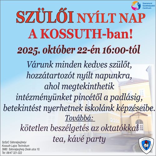 Szülői nyílt nap a Kossuth-ban!